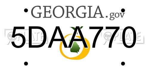 5DAA770 Georgia License Plate