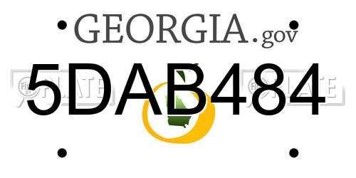 5DAB484 Georgia License Plate