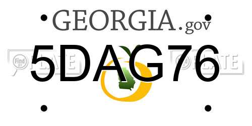 5DAG76 Georgia License Plate