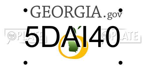 5DAI40 Georgia License Plate