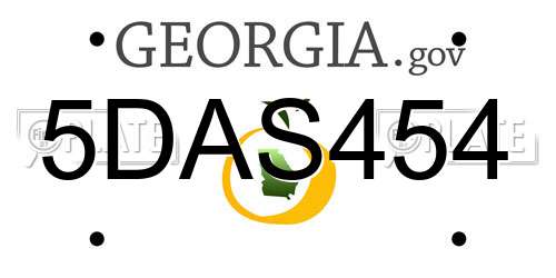 5DAS454 Georgia License Plate