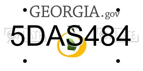 5DAS484 Georgia License Plate