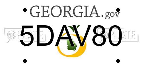 5DAV80 Georgia License Plate