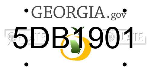 5DB1901 Georgia License Plate