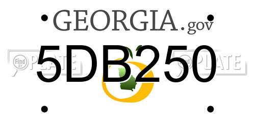 5DB250 Georgia License Plate