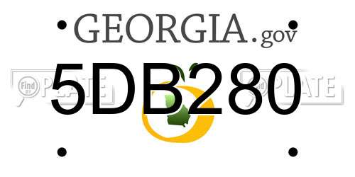 5DB280 Georgia License Plate