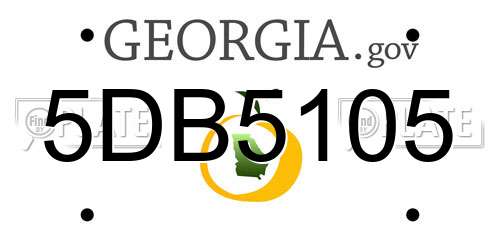 5DB5105 Georgia License Plate