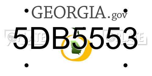 5DB5553 Georgia License Plate
