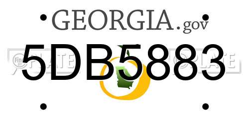 5DB5883 Georgia License Plate