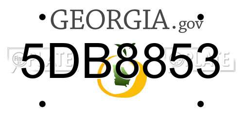 5DB8853 Georgia License Plate