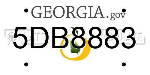 5DB8883 Georgia License Plate