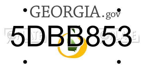 5DBB853 Georgia License Plate