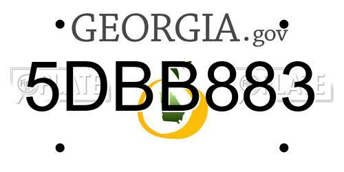 5DBB883 Georgia License Plate