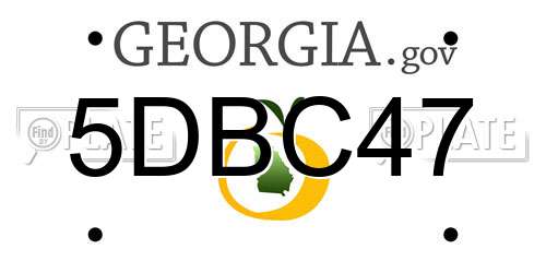 5DBC47 Georgia License Plate