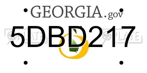 5DBD217 Georgia License Plate