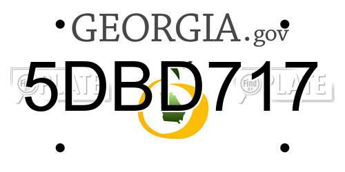 5DBD717 Georgia License Plate