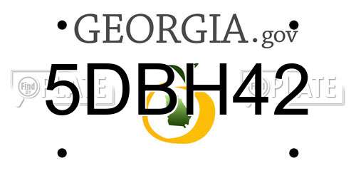5DBH42 Georgia License Plate