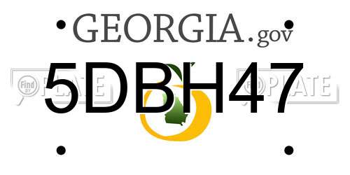 5DBH47 Georgia License Plate