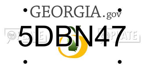 5DBN47 Georgia License Plate
