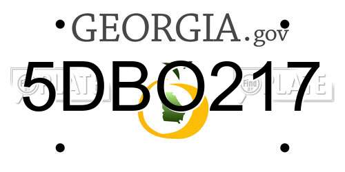 5DBO217 Georgia License Plate