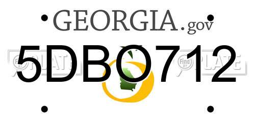 5DBO712 Georgia License Plate