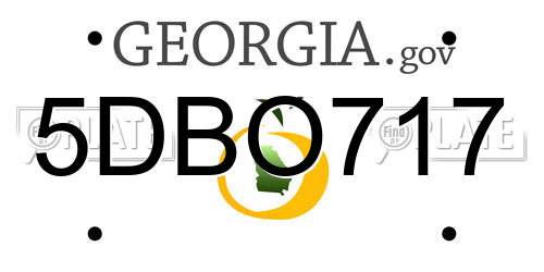 5DBO717 Georgia License Plate