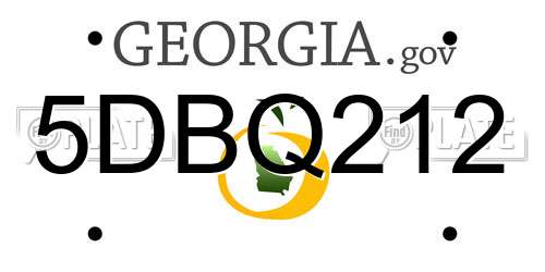 5DBQ212 Georgia License Plate