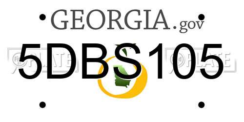 5DBS105 Georgia License Plate