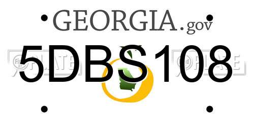 5DBS108 Georgia License Plate