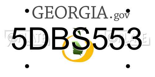 5DBS553 Georgia License Plate