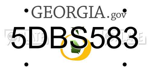 5DBS583 Georgia License Plate