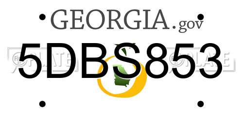 5DBS853 Georgia License Plate