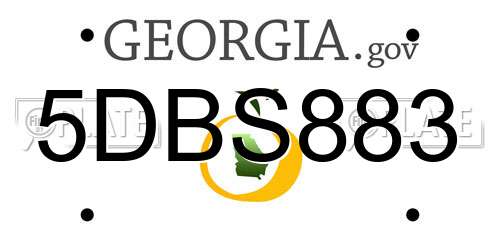 5DBS883 Georgia License Plate