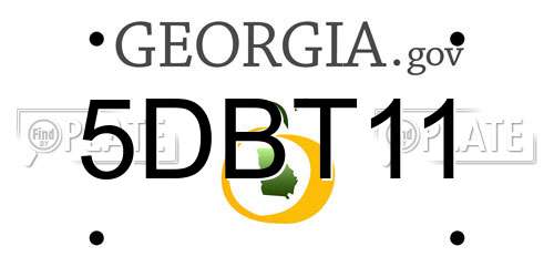 5DBT11 Georgia License Plate