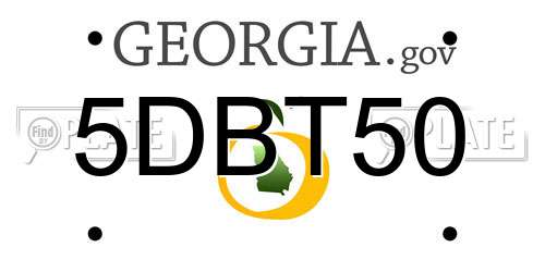 5DBT50 Georgia License Plate
