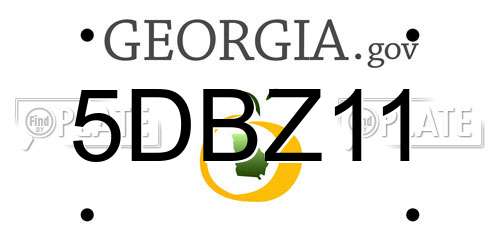 5DBZ11 Georgia License Plate