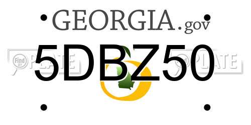 5DBZ50 Georgia License Plate