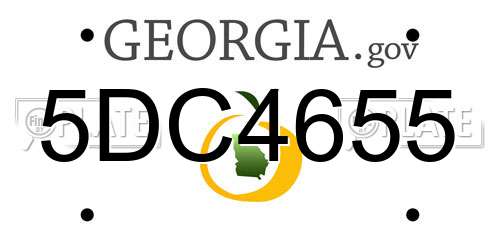 5DC4655 Georgia License Plate