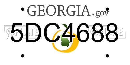 5DC4688 Georgia License Plate