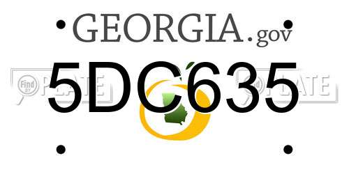 5DC635 Georgia License Plate