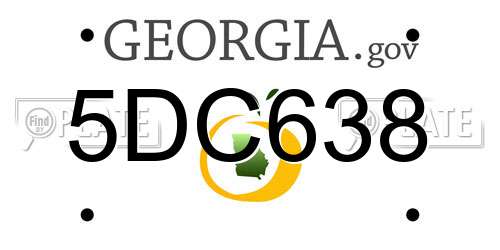 5DC638 Georgia License Plate