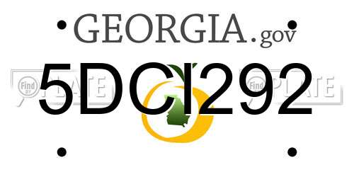 5DCI292 Georgia License Plate