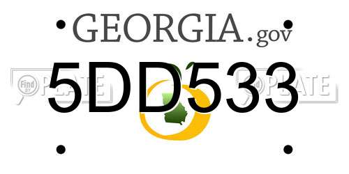 5DD533 Georgia License Plate