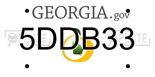 5DDB33 Georgia License Plate