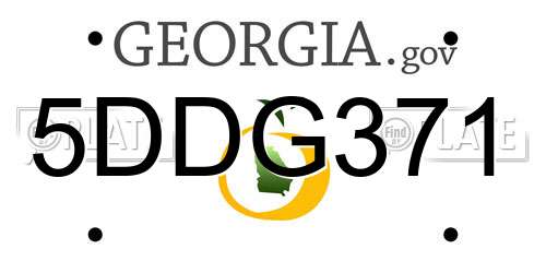 5DDG371 Georgia License Plate