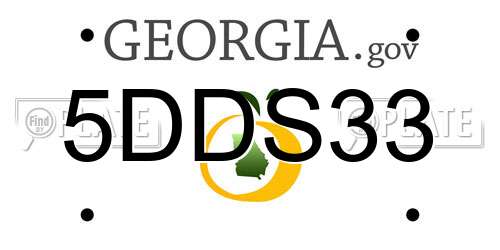 5DDS33 Georgia License Plate