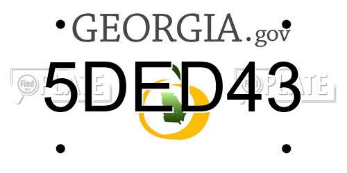 5DED43 Georgia License Plate