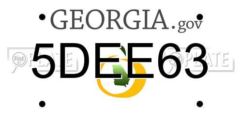 5DEE63 Georgia License Plate