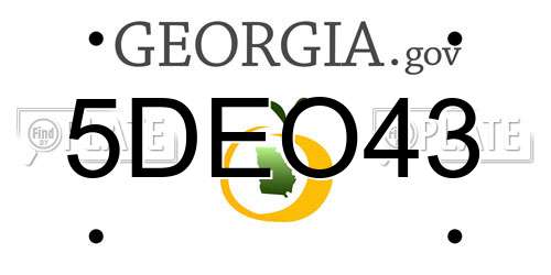 5DEO43 Georgia License Plate