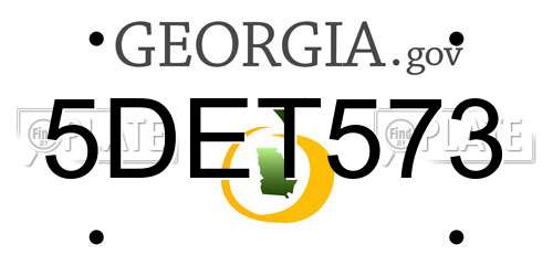 5DET573 Georgia License Plate